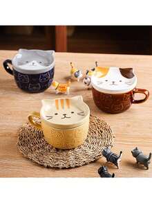 Cốc bánh anh đào, cốc nước anh đào chất lượng cao, cốc sứ có nắp, cốc cà phê bữa sáng cho cặp đôi, quà tặng, quà sinh nhật. - Nhiều màu - Xem 6