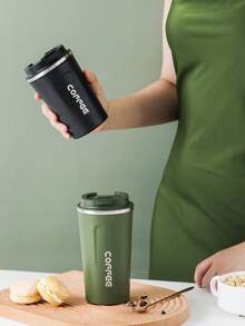 1 cốc cà phê di động bằng thép không gỉ 380ml, có thể tái sử dụng, giữ nhiệt chân không, bình nước nóng/lạnh chống rò rỉ dùng cho văn phòng. - Nhiều màu - Xem 6