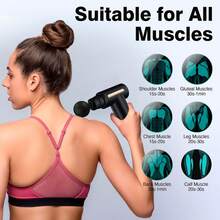 Massage Gun, Small Travel Tool, Massage Gun Deep Tissue,Percussion Handheld Portable Muscle Massager Tool For Full Body Pain Relief, Ideal Gifts For Men, Women(Black) - 灰色 - 查看 10