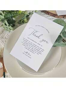 50张精美婚礼桌卡和感谢卡 - 婚礼感谢卡、餐巾夹 - 双面防水覆膜设计，叶子和花卉图案 - 婚礼宴会餐桌装饰的理想之选 - 多色 - 查看 10