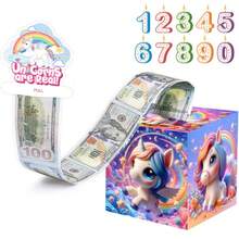 The Birthday Money Box Is Used For Extracting Cash Gifts, The Pink Surprise Money Box Is For Girls, And The Money Roll Box With 50 Transparent Bags Is A Fun And Affectionate Way To Give Birthday Cash Gifts Party Box. - View 2