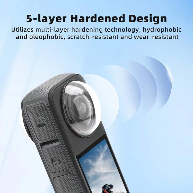 适用于 Insta360 X4 的镜头保护罩，塑料材质，完美适用于户外运动、假日旅行和节日聚会，采用优质光学 PC 材料，相机镜头配件 | 镜头保护 | 安装便捷 | 便携轻巧 | X4 用户的理想礼物 - 查看 2
