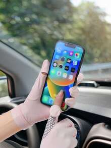 1 đôi găng tay chống nắng nữ, găng tay mùa hè chống trượt, thoáng khí, chống tia UV, có chức năng cảm ứng màn hình, không ngón tay, kèm nắp lật. - A - Xem 8