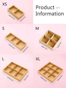 1 Set Wooden Tray With Compartments, Snack Box, Snacks, Cookies, Outdoor, Wooden Tray - Apricot - View 11