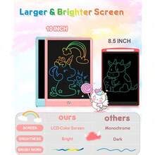 10-Inch Doodle Board Toy With Rope, Gift For 3-8 Year Old Girls And Boys, Colorful LCD Writing Tablet, Suitable For Easter Basket Filler, Educational Travel Toy - Pink - View 6