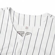 Men's #2 White Baseball Jersey - Short - Sleeve Cardigan Fit, Letter And Number Embroidery, Black Striped Design, Suitable For Sports And Leisure - 2 白色 - 查看 2
