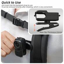 Clip para mochila Osmo Nano, de plástico, perfecto para deportes al aire libre, ciclismo, viajes de vacaciones y fotografía en el campus, montaje vertical-horizontal | Protección de la cámara | Diseño plegable | Instalación conveniente | Instalación rápida | Regalo ideal para usuarios de Nano - Ver 6