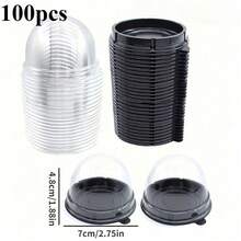 100/50/25/10/5pcs Oval/Semi-Circular Semi Ripe Cheese Molds With Lids, Suitable For Baking Pudding, Cakes, Snacks, Desserts, Caramel Pudding, Cupcakes, Pies, Caramel Pudding, Pancakes, Cupcakes, Etc. Mini Pudding Cups, Suitable For Parties, Weddings, Birthdays And Other Occasions. Half Circular Box Baking Packaging Box, Kitchen Baking Tools, Kitchen Supplies - Multicolor - View 22