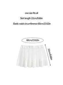 1件层叠裙摆半身裙，裆部遮帘，新款蕾丝荷叶边半身裙，时尚搭配配饰 - 彩色 - 查看 10