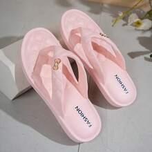 ASOFTER Summer New Arrival Cute Women's Flip Flops, Butterfly & Pearl Decor Rhombus Pattern, Fashion Versatile, Suitable For Party, Beach, Seaside - Pink - View 10