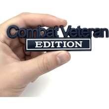 Veteran Edition Emblem Car Decals, Retired Soldier 3D Metal Material Sticker, Veteran Letters Raised Metal Fenders Decal Car Badges,2PCS(Silver/Black) - Fv黑色/紅色 - 查看 8