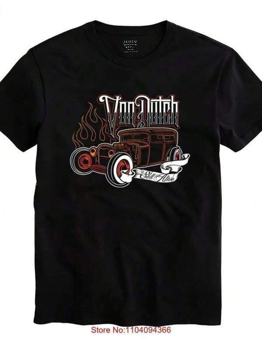 2026 Young Girl's Boy's Graphic Print Tops, Von Car Dutch Men Unisex Black Shirt Tween Y2K Streetwear Spring Summer Outfits, Easy Comfort, Spring Summer Layers For Girls, Stylish Kids, Casual Wear, Kids Graphic Tees, Back To School, Spring Clothes Kids Girls Clothing Mommy And Daughter Matching Outfit Size 4Y-13Y, S-XXXL, Men Clothing, Tops For Women, Unisex Graphic T Shirt, Perfect Gift For Back To School And Mother's Day, Can Be Matched With Parent-Child Outfits - 黑色 - 查看 1