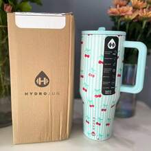 40oz Tumbler Stainless Steel Coffee Mug Cup Insulated Portable Vacuumhydrojug Travel Tumbler With Handle Lid Straw Water Bottle - Nhiều màu - Xem 20
