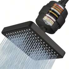 Cabezal de ducha de lluvia de alta presión de 6 pulgadas con sistema de filtración de 15 niveles, solo para uso en la ducha - Conjunto de dos piezas - Ver 9
