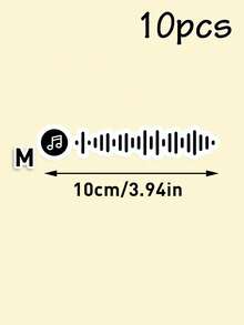 Custom Music Code Stickers, Personalized Soundwave Sticker Set, Customized Song Wave Decals, Customizable Music Note Stickers, Ideal Mother'S Day & Music Lover Gift, Thoughtful Present For Family & Friends, Unique Decor For Laptops, Journals & Water Bottles, Memorable Custom Audio Keepsake - Style a - View 8