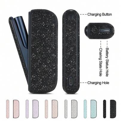 Fingerprint-Resistant PU Leather Protective Case, Fabric Flocked Base With Rhinestones, Luxury Anti-Fall Anti-Scratch Protective Shell, Couples Design, Fashionable Minimalist Unisex, 360-Degree Full Coverage Effective Protection, Suitable As A Gift