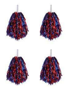 Aluminum Foil Long Thin Ribbon Cheerleading Pom Poms, PE Material Waterproof 20g Ribbon Handle Baton, Reusable Handle Pom Poms, Suitable For Cheerleading Support Pom Poms, Dance Team Performance Tools, Outdoor Square Dance Pom Poms, Fan Support Cheering Props Set - Multicolor - View 10