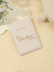 1pc Matte Passport Cover With Letter Print And Fixed Edge Design For International Travel Passport Holder Passport Case Passport Wallet Passport Bag For Holiday For Vacation Passp Back To School - Multicolor - View 5