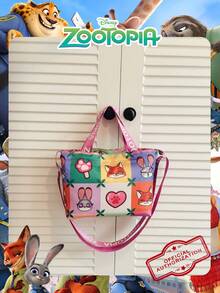 1pc Disney Officially Licensed "Zootopia" Pattern Tote Bag, Large Capacity Foldable Drawstring Shoulder Bag, Lightweight Handbag, Official Authorized, Multiple Styles Available, Perfect For Women/Girls/Ladies Daily Shopping & Outings - Multicolor - View 6