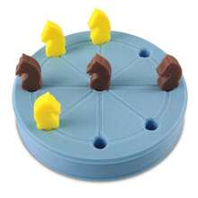 ROTA Game Tic-Tac-Toe con Never a Tie Un ganador en cada ronda Juego de estrategia romana antiguo Tabla portátil de 4 pulgadas Bolsillos o tamaño de bolso con piezas de caballo - Azul - Ver 2