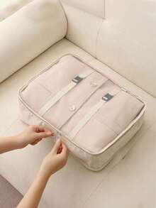10/1pc Travel Storage Set, Includes Toiletry Bag, Makeup Bag, Underwear Storage Bag, Shoe Bag, Clothing Storage Bag. Can Store Clothes, Toiletries, Cosmetics, Makeup Brushes, Skincare Products, Phones And Various Small Items. Overall Bohemian Style, Suitable For Travel, Beach Vacation, Campus Life, Winter Travel And Back To School. - View 3