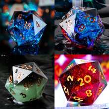 1 viên xúc xắc đa diện D20 trong suốt, xúc xắc nhựa nhọn thủ công, thích hợp cho các trò chơi nhập vai, RPG, trò chơi bàn cờ, MTG, Pathfinder, tiệc bí ẩn, trang trí trò chơi trên bàn. - Nhiều màu - Xem 1