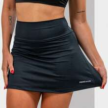 Shorts Skirt Sport Butt Cover Fitness Gym With UV Protection 2 Hidden Pockets For Cell Phone/Key/Headphone - 黑色 - 查看 1