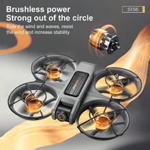 S156 无刷无人机，配备 12.5 厘米/4.92 英寸屏幕遥控器、高清双摄像头、光流悬停、手势拍摄、一键起飞/降落、入门级操控 - 橙/灰/黑 - 彩色 - 查看 8