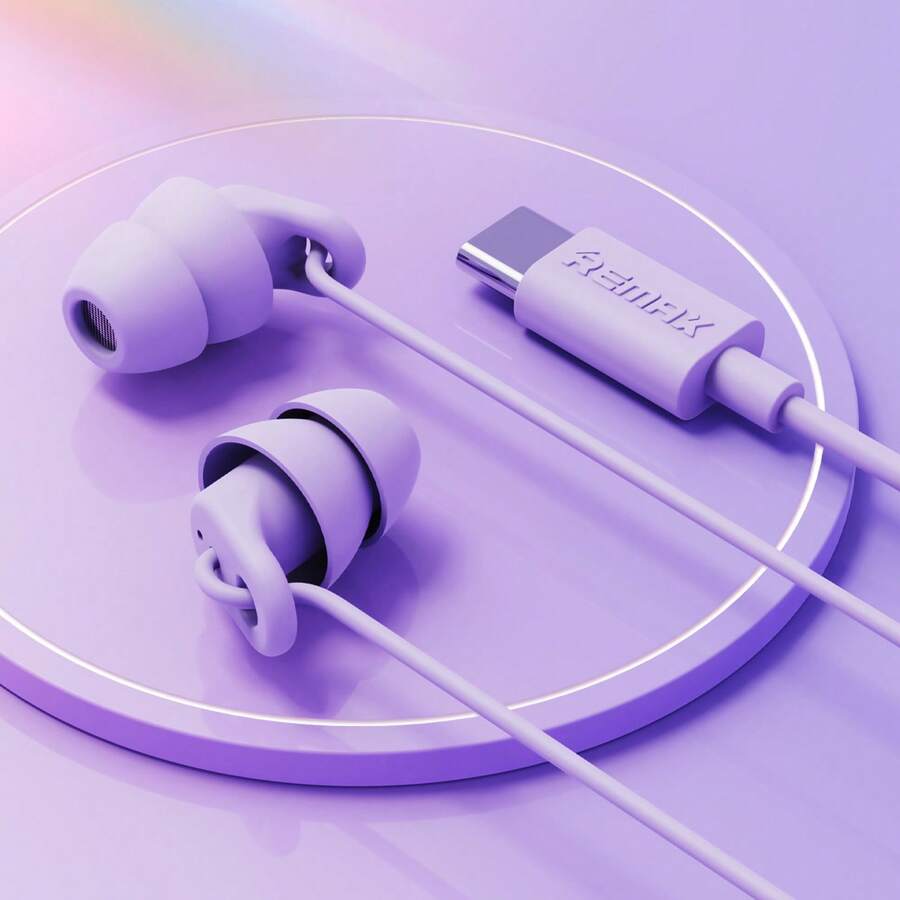 Remax Type-C Wired In-Ear Headphones With Microphone, Noise Cancellation, 1.2m Cable, Volume Control, Compatible With IPhone, Android, Pixel And Other Audio Recording Devices, Gaming Headset