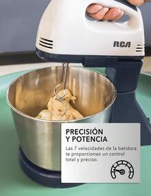 RCA Batidora de Pedestal RC-67SS de 120W con 6 Velocidades Ajustables, Tazón de 4L de Acero Inoxidable, Accesorios para Amasar, Batir y Mezclar, Diseño Elegante en Negro y Acero Inoxidable - Gris - Ver 6