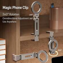 1pc Magnetic Phone Holder, Magsafe Portable Travel Stand, Foldable Telescopic 360° Rotation, Airplane Luggage Desk Universal Multi-Functional Mini Metal Phone Stand - Multicolor - View 2
