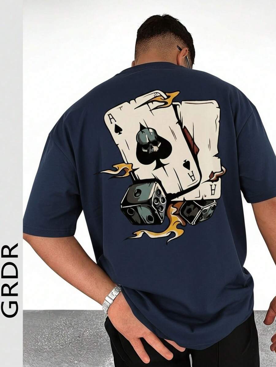 GRDR 男士时尚印花宽松短袖T恤 | 精致设计 | 夏季必备 | 百搭易配 | 展现你的风格