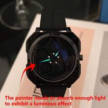 1 pieza Reloj de hombre giratorio genuino, correa de silicona negra de moda, reloj deportivo de hombre, movimiento de cuarzo de 3 bares, reloj de hombre premium - Unitalla - Ver 7