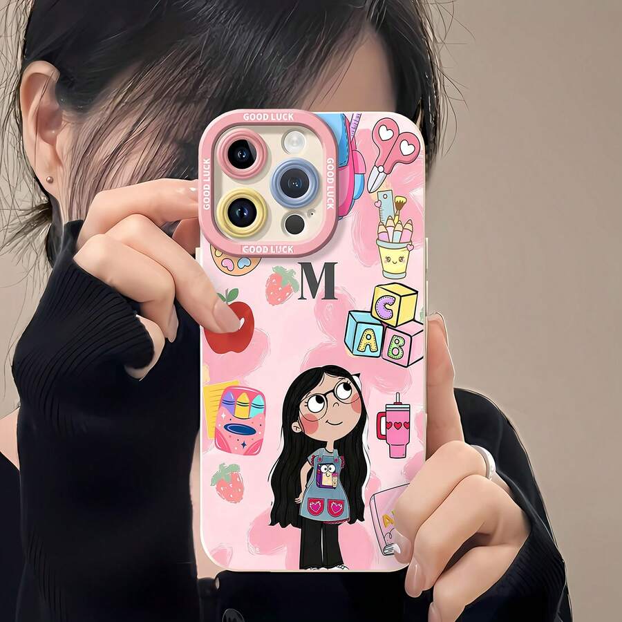 Funda para teléfono con estampado de útiles escolares, compatible con teléfonos Samsung iPhone 17, iPhone 16 Pro Max, iPhone 15 Pro Max, iPhone 13 y iPhone 12. Fabricada en TPU, mejora la protección de la lente y presenta un diseño divertido que proporciona una protección integral contra golpes y caídas con una apariencia elegante y divertida. Es el regalo perfecto para estudiantes, profesores y cualquier persona creativa. - Blanco - Ver 1