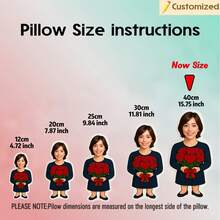 Bantal Hias Foto yang Dapat Disesuaikan - Bantal Dua Sisi dengan Foto Wajah yang Dipersonalisasi untuk Ayah, Ibu, Wisuda, Ulang Tahun, Hari Jadi, Hadiah Liburan - Wanita memegang mawar - View 5