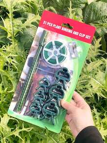 Bộ 31 kẹp buộc cây ngoài trời, kẹp cố định cây hoa, kẹp làm vườn/kẹp trồng cây/kẹp nhựa dùng cho cây cà chua. - / - Xem 2