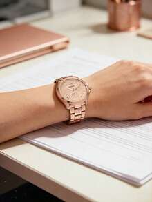 1 chiếc đồng hồ Fossil nữ, máy quartz, mặt số kim, vỏ thép không gỉ, mặt kính khoáng chống trầy xước, thích hợp đeo hàng ngày và làm quà tặng, Model: AM4511 - Hồng - Xem 3