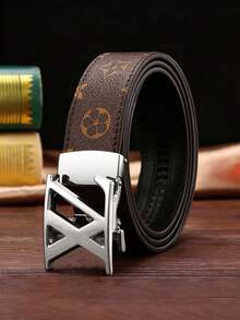 1 件 2026 新款男士字母合金光滑多功能商务休闲自动扣皮带组合，压纹工艺，时尚高端，轻奢风格，高端质感，年轻人的自动扣皮带。 - 彩色 - 查看 2