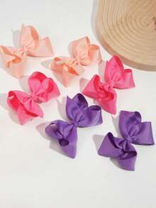 20/40/60pcs Random Color Cute Bow Hair Clips, Ribbon Butterfly Hair Clips, Bubble Flower Bow Hair Clips Ribbed Bow Hair Accessories Suitable For Girls, Teen Daily&Vacation Wear Duckbill Hair Clip, Easy To Use Holiday&Birthday Patry Gifts For Girls - Multicolor - View 4