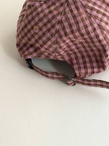 软顶复古格子报童帽，薄款宽檐遮阳帽，街头风泡泡格子超大檐棒球帽，方格棒球帽，美式英式学院风男女通用大号头围防晒运动报童帽 - 泡泡格紋 - 查看 8