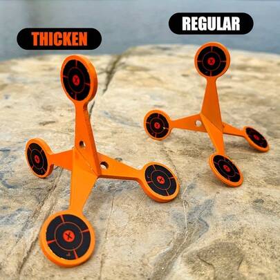 Portable Multi-Side Metal Rolling Target Set With Orange Numbered/Target Zones - Heavy-Duty Shooting Paper Panels For Slingshot, , Training - Outdoor/ Practice, Accessories (No Laser, Compatible With & S