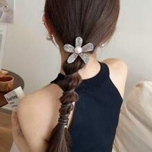 3pcs/1pc Women's Fashion Elegant Floral Rhinestone Elastic Spiral Hair Ties, Suitable For High Ponytail, Daily Wear, Dating, Dining, Vacation, Holiday Party - Multicolor - View 9