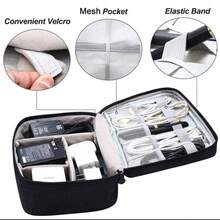 1pc Waterproof Digital Organizer Bag, Home Cable Management, Charger & Electronics Storage, Portable Travel Pouch - Black - View 4