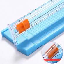 Double-Sided A4 Paper Cutter Guillotine 22cm Portable Easy To Use Office Scrapbook Blade - cor aleatorio - Ver 4
