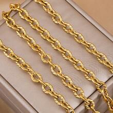 1米不锈钢椭圆形压花链，适合DIY项链和珠宝制作 - 鏈條 - 查看 6