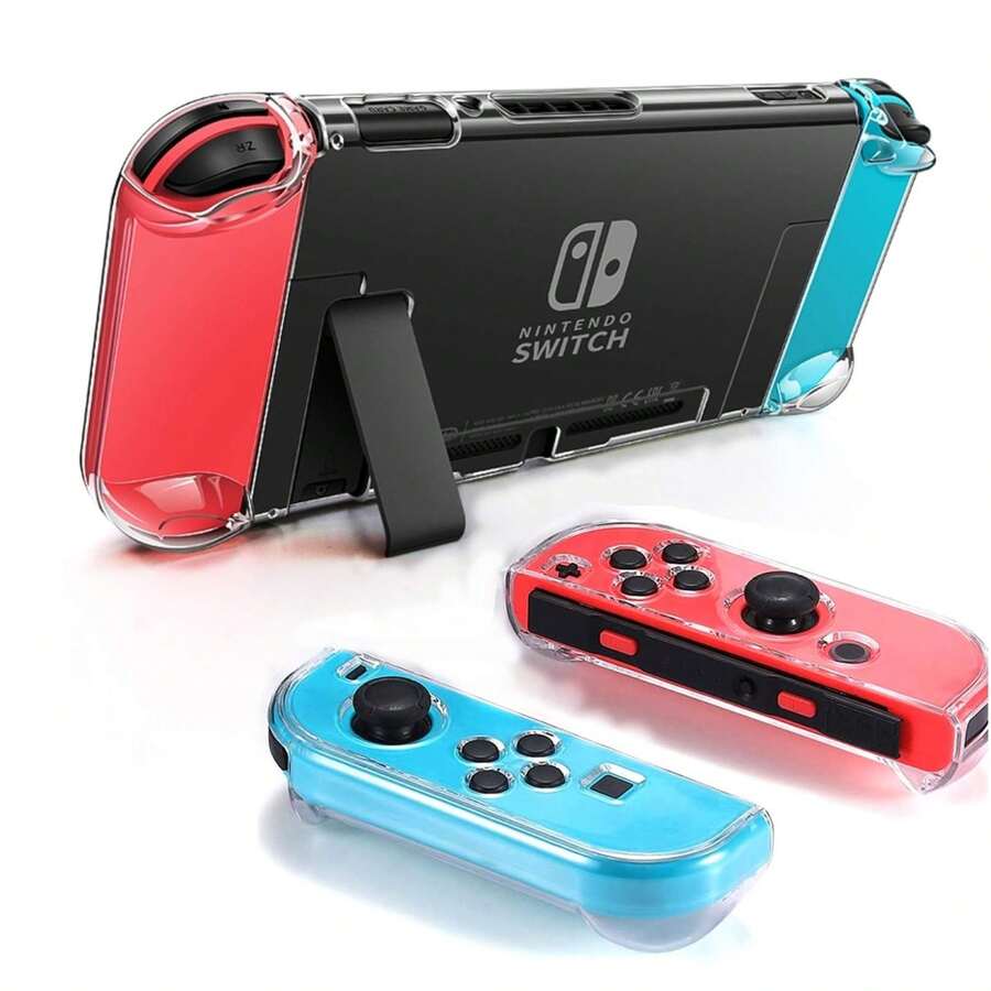 Funda protectora transparente para Nintendo Switch, Switch 2, consola OLED, incluye cubierta protectora de TPU suave antideslizante y carcasa protectora dura de PC, protección integral para la consola de juegos