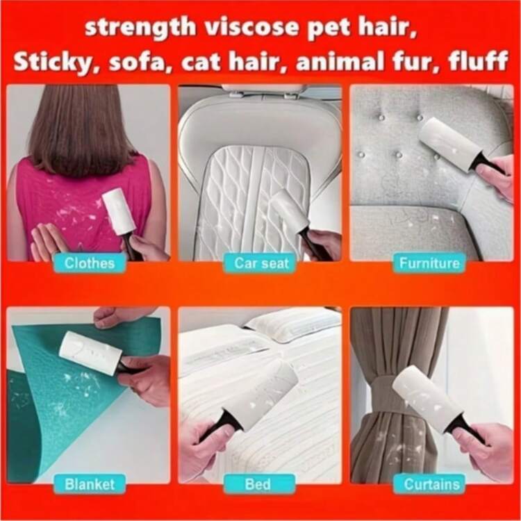 Bộ dụng cụ loại bỏ lông thú cưng 12 món - Bao gồm 2 tay cầm và 10 cuộn thay thế (đen & xanh dương), con lăn dính chắc chắn dùng cho đồ nội thất, thảm và quần áo, dụng cụ làm sạch lông chó mèo cầm tay (Lý tưởng cho người nuôi thú cưng và thợ cắt tỉa chuyên nghiệp) - 1 tay cầm màu xanh và 5 cuộn phim thay thế - Xem 3