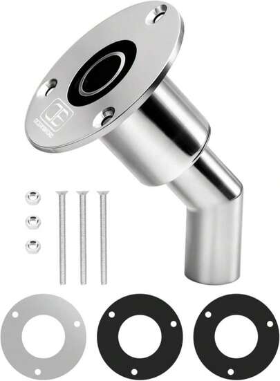 OCEANBROAD Stainless Steel 316 Thru Hull Exhaust, Fitting 22mm/24mm Hose Pipe Marine Exhaust Port For Webasto, Planar, Eberspacher, Chinese Diesel Parking Heaters, With Bolts And Nuts