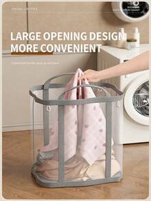 1 giỏ đựng đồ giặt gấp gọn, màu xám/xanh lá/hồng/be, giỏ đựng đồ chơi gia đình, giỏ đựng đồ treo tường phòng tắm, chống thấm nước và bền bỉ, thiết kế nhiều tầng, giúp tiết kiệm không gian nhà cửa. - Nhiều màu - Xem 5