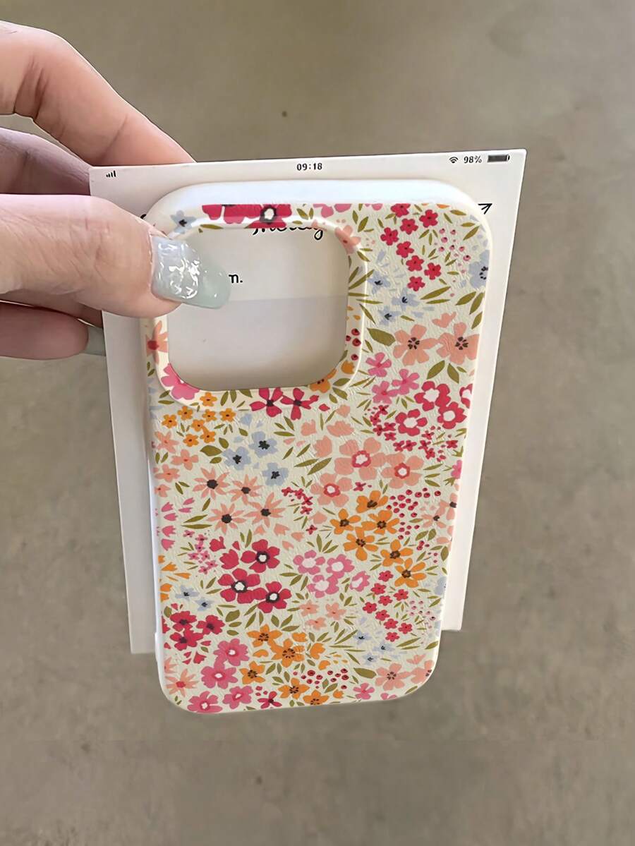1pc Fashionable Creative Full-Screen Colorful Floral Pattern Painted Anti-Drop TPU Phone Case Compatible With Apple Xs/Xs Max/Xr/11/12/13/14/14 Plus/15/15 Plus/16/16 Plus/17/17 Air/7/8 Plus And Other Models Protective Cover - Multicolor - View 1